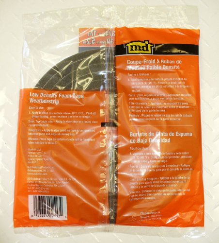 M-D Building Products 2113 Low Density Foam Tape, 1/2-by-3/4-Inch by 17 Feet, Gray