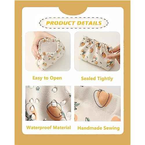 Small Pouches for Purse, 3pcs Portable Mini Makeup Bag, No Zipper Self-closing Accessories Organizer for Cosmetics Headphones Jewelry (D)