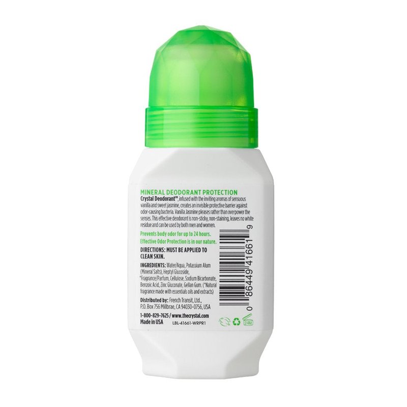 Crystal Mineral Deodorant Roll-On, Vanilla Jasmine, 2.25 oz (Pack of 4)