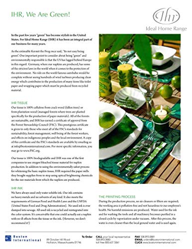 Boston International IHR 3-Ply Paper Cocktail Napkins, 5 x 5-Inches, Flowers in Urns