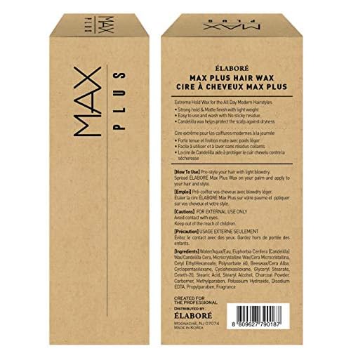 Elabore 2 Pack MAX Plus Hair Wax 3.38 fl.oz/100ml (Men's Hair Styling Wax)