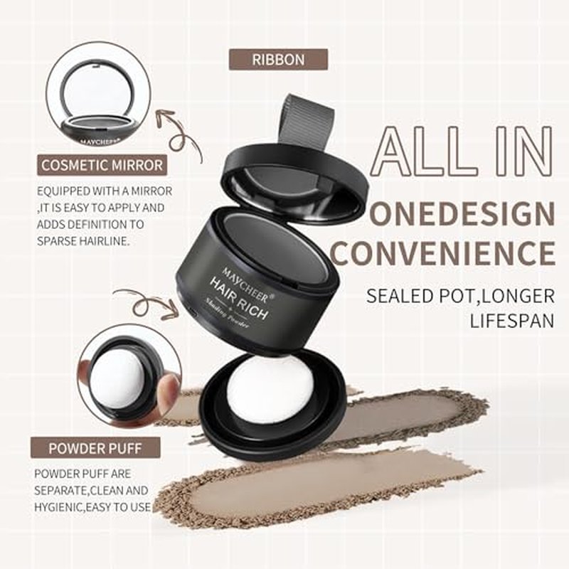 Alluria Waterproof Hairline Powder - Hair Rich Shading Powder for Women, Maycheer Hair Shadow, 30 Colors Magic Root Cover Up (Beige 22)