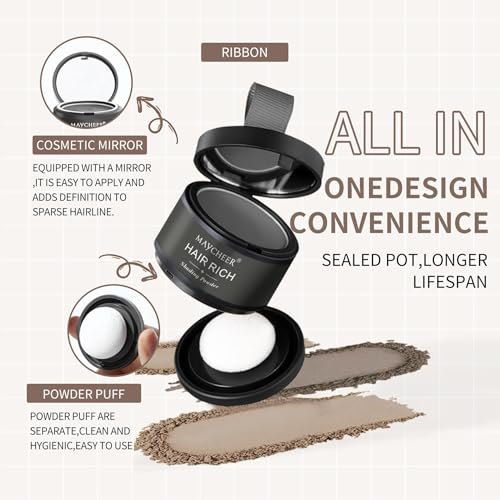 Alluria Waterproof Hairline Powder - Hair Rich Shading Powder for Women, Maycheer Hair Shadow, 30 Colors Magic Root Cover Up (Beige 22)