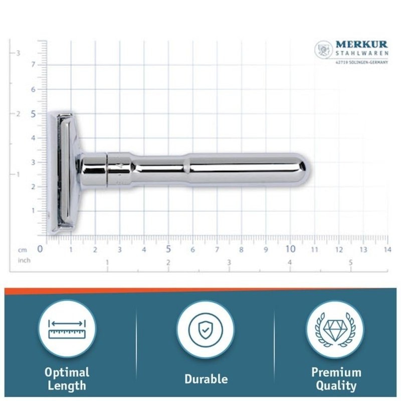 Merkur Futur 701 Adjustable Double Edge Safety Razor - Chrome Finish | Eco-Friendly Design | Precision Dial Adjustment