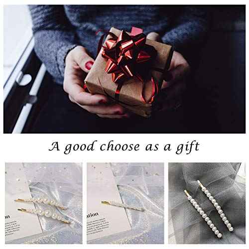 Gold pearl bobby pins Women Girls Valentines Mother¡¯s Day Hair Clip Barrettes Decorative accessories Bridal Wedding Birthday Prom Xmas holiday Party Gift 6 Pack