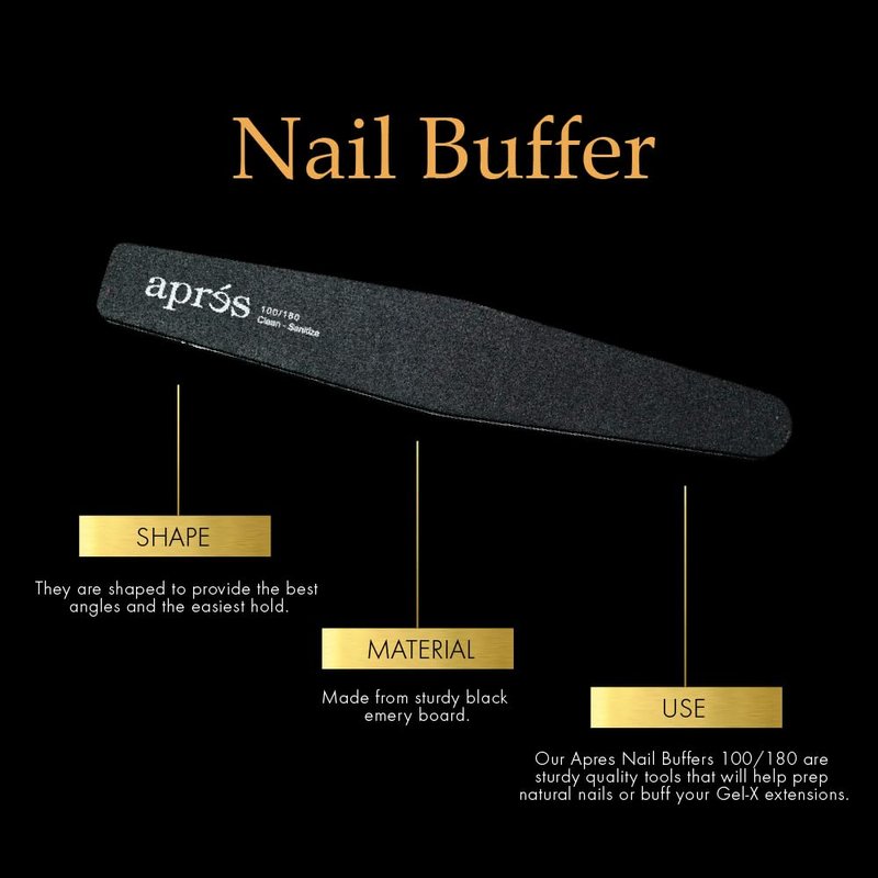 APRÉS Apres Gel-X Essentials - Extend Gel, pH Bonder, Acid-Free Gel Primer, Curved Nail File 100/180 Grit, Nail Buffer