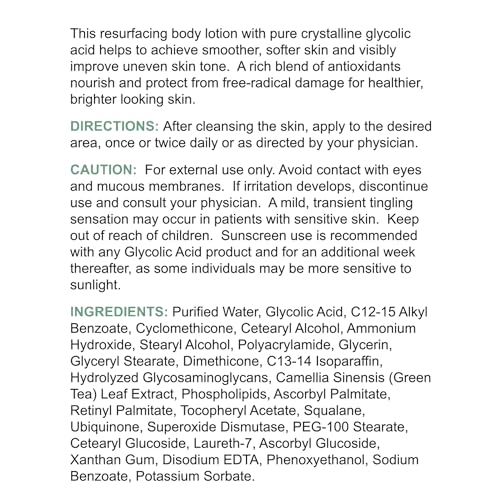 Replenix Glycolic Acid 15% Resurfacing Body Lotion, Medical-Grade Brightening & Hydrating Exfoliating Cream for Skin Discoloration & Rough Texture (6.7 fl. oz)