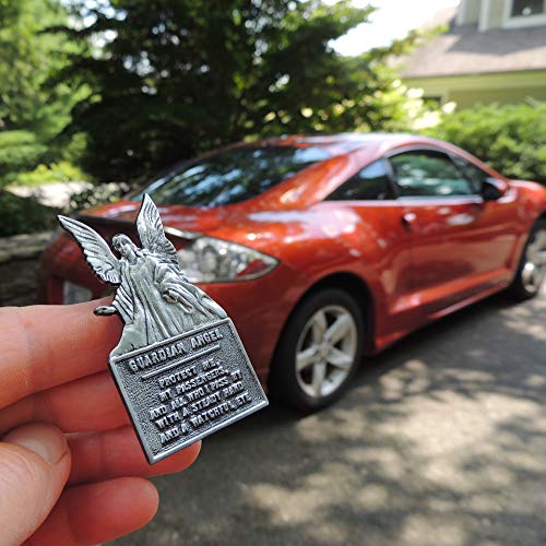 Cathedral Art Silver Guardian Angel Sun Visor Clip - Car and Automotive Accessories, Religious Gifts for Christians or Catholics, Charms for Travel Protection