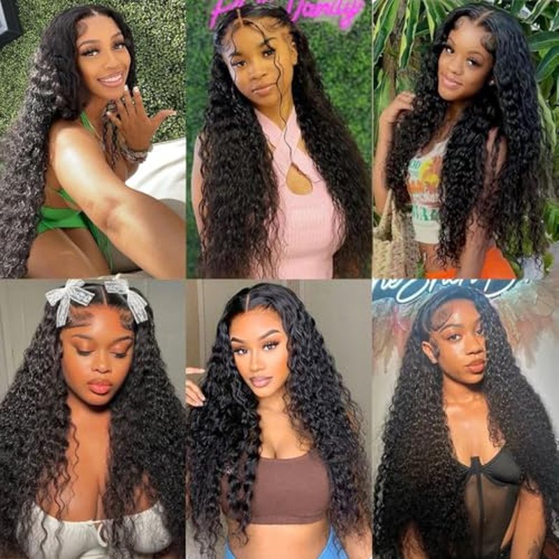 14A Grade Water Wave 3 Bundles Burmese Curly 3 Bundles Human Hair 16 18 20 Inch 100% Unprocessed Brazilian Virgin Human Hair Bundles Natural Black