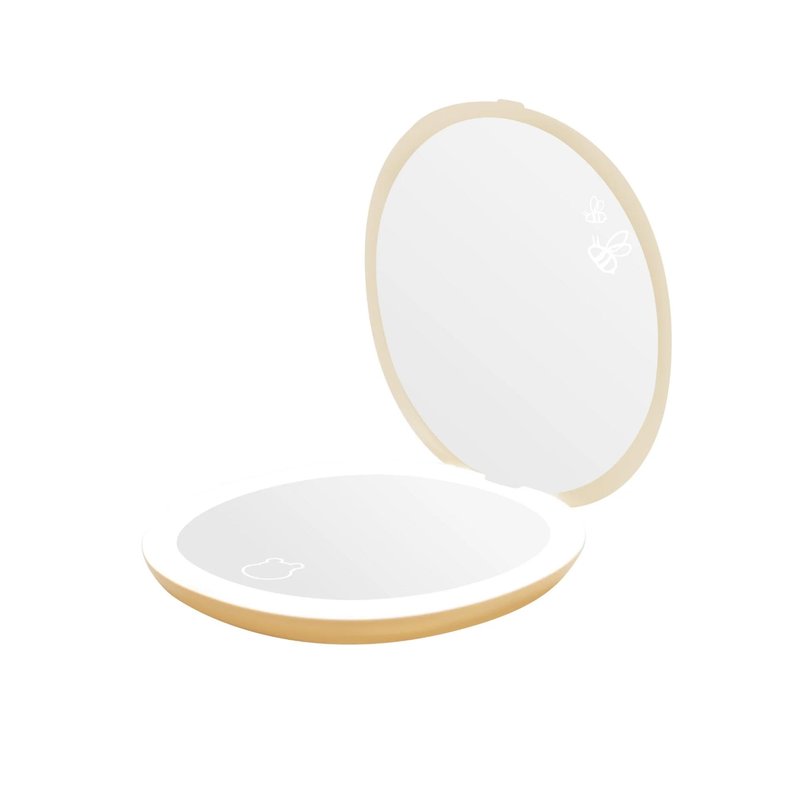 Impressions Vanity Winnie The Pooh 11 O'clockish LED Compact Mirror with 3X Magnified Top Mirror, Winnie The Pooh Artwork Travel Mirror with Touch Sensor LED Lighting and Adjustable Brightness