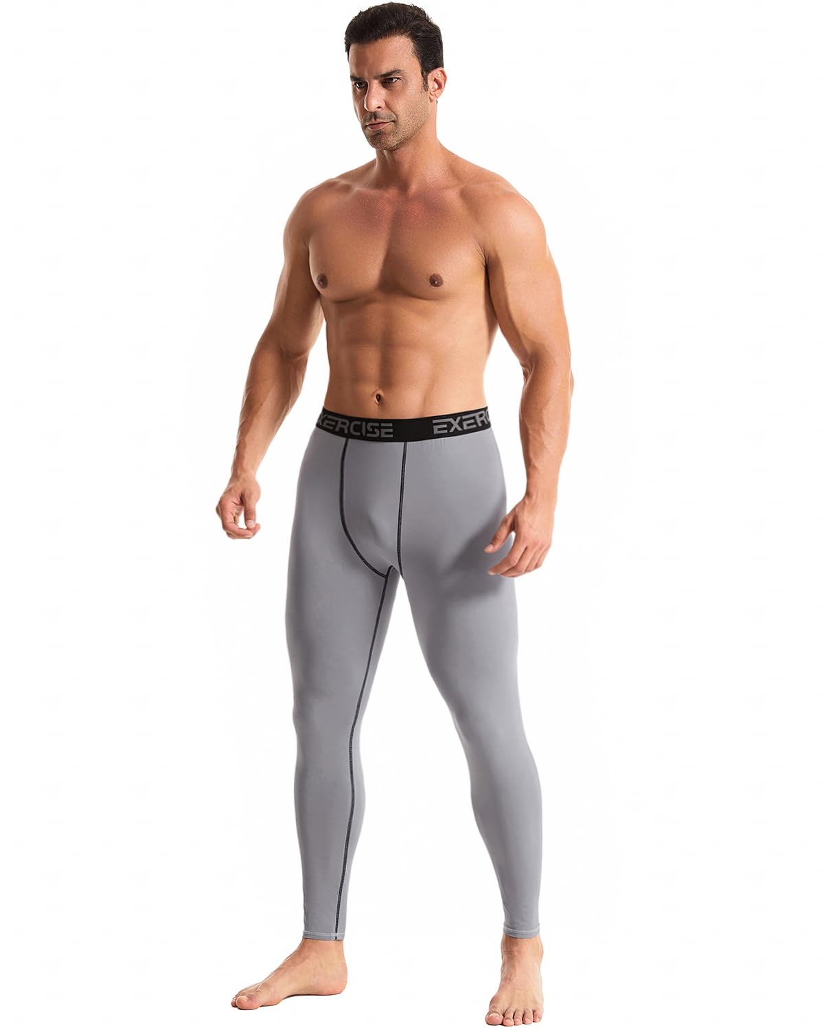 ATTIQOZI 5 or 4 Pack Men’s Thermal Compression Fleece Lined Pants Athletic Leggings Baselayer Cold Weather Workout Sports Running Tights Bl/Gr/Bl/Deep Green XL