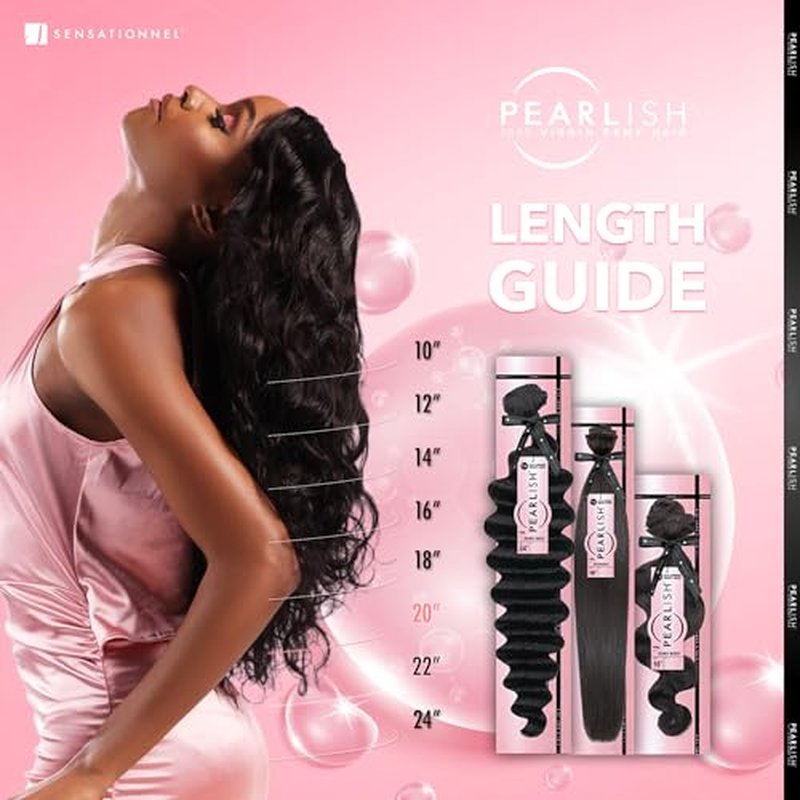 Sensationnel Pearlish bundle human hair - euro body deep pearl conditioned 15a soft remy beauty supply sew in or glue on bundles (20 Inch, NATURAL/BLACK)