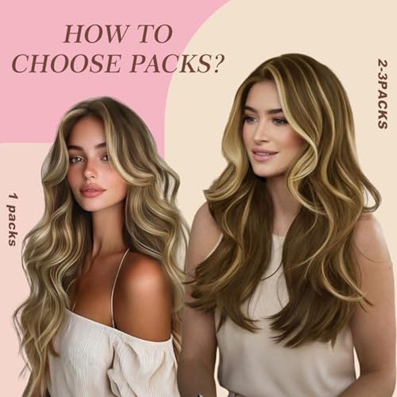 Clip in Hair Extensions Real Human Hair 120g 7pcs Human Hair Clip in Extensions 20 Inch Chocolate Brown Mixed Caramel Blonde #4/27/4 Thickened Straight Real Hair Extensions Clip in Human Hair
