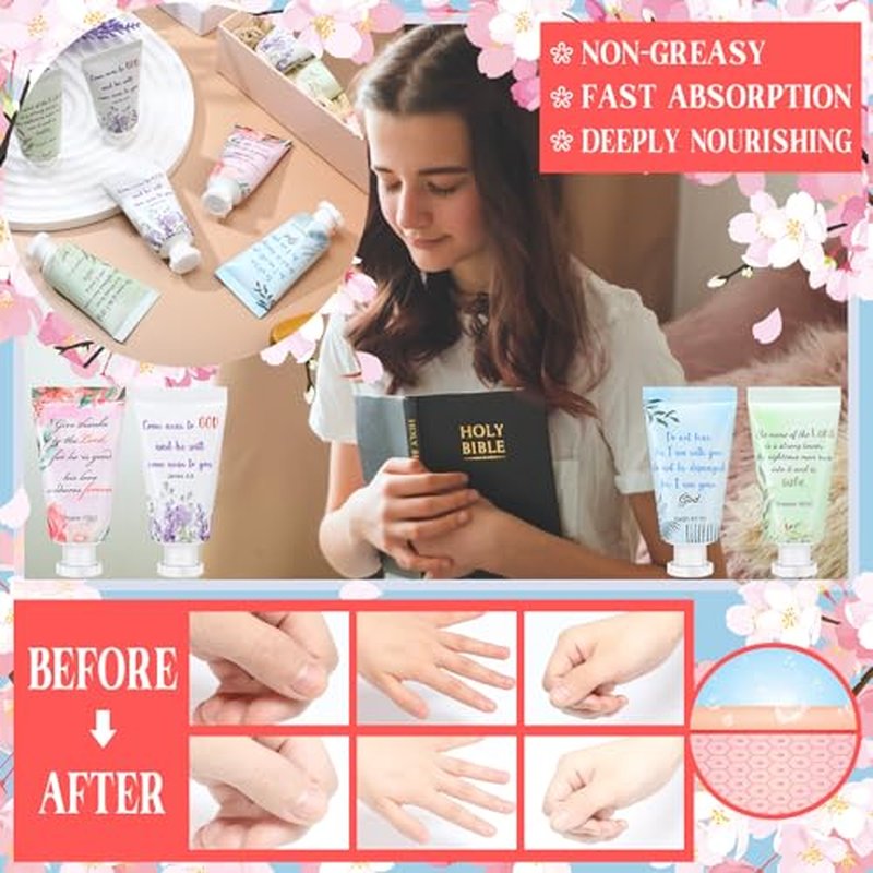 Landhoow 72 Pack Christmas Christian Hand Cream Bulk for Women Thanksgiving Bible Travel Hand Lotion Set Religious Bible Verse Gift for Employee Coworker Team Church Wedding Homeless