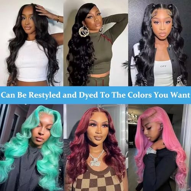 30 Inch Body Wave Lace Front Wigs Human Hair 13x4 HD Transparent Lace Frontal Wigs Human Hair for Women 250% Density Glueless Wigs Pre Plucked with Baby Hair