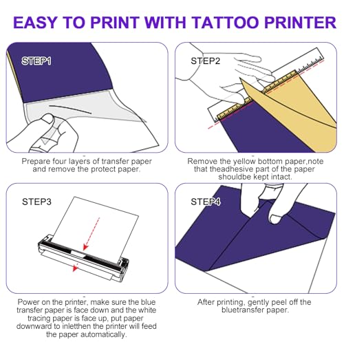 Tattoo Stencil Printer Machine for Tattoo Beginners&Artists,with 3pcs Tattoo Transfer Paper,Portable Wireless Bluetooth Thermal Inkless Tattoo Printer Compatible with Phone/Pc