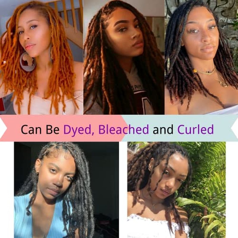 Loc Extensions Human Hair 12 Inch 0.6cm Thickness 40 Strands 100% Full Handmade Permanent Dreadlock Extensions Real Human Hair For Women Men Kids Can Be Dyed Bleached Curled (Width 0.6cm Natual Black)