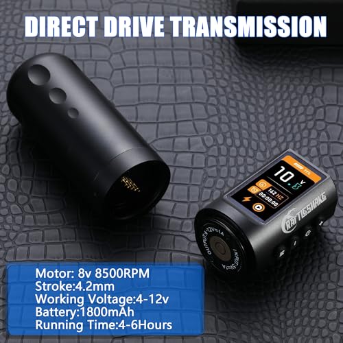 Rattlesnake Rotary Tattoo Machine Pen V4 Digital LED Display 4.2mm Stroke Length with Extra Battery