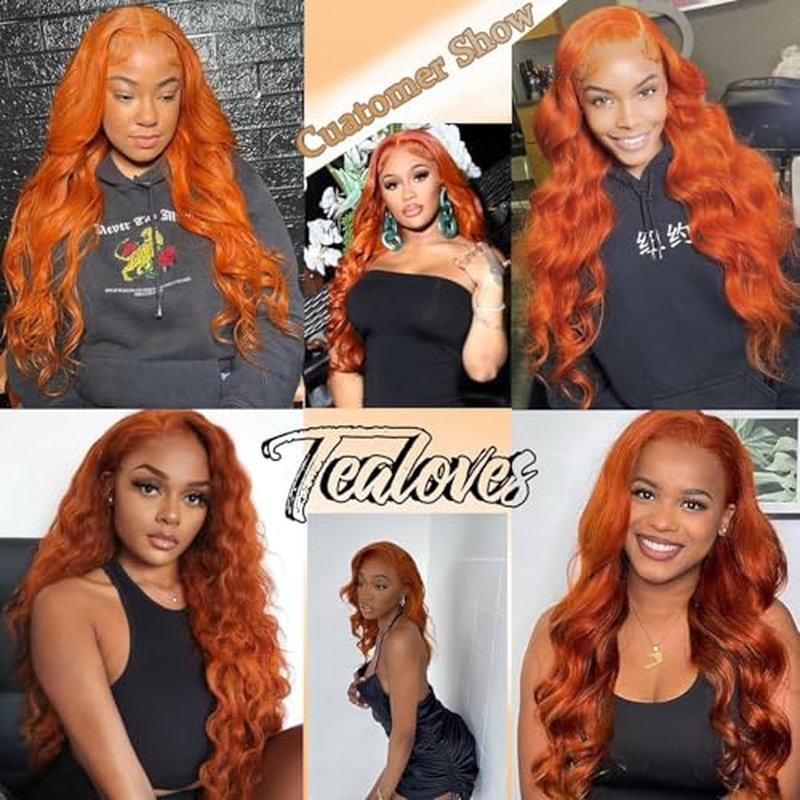 Ginger Bundles with Closure Human Hair Loose Deep Wave(12 14 16+12) 10A #350 Colored Free Part 4x4 Lace Closure and 3Bundles for Black Women