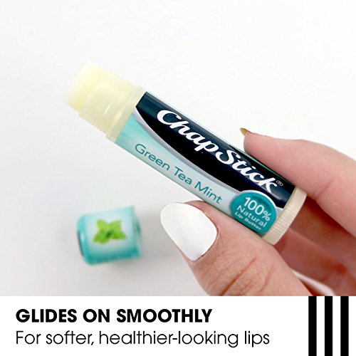 ChapStick Green Tea Mint 100 Percent Natural Ingredients Lip Butter, Moisturizing Lip Balm - 0.15 Oz