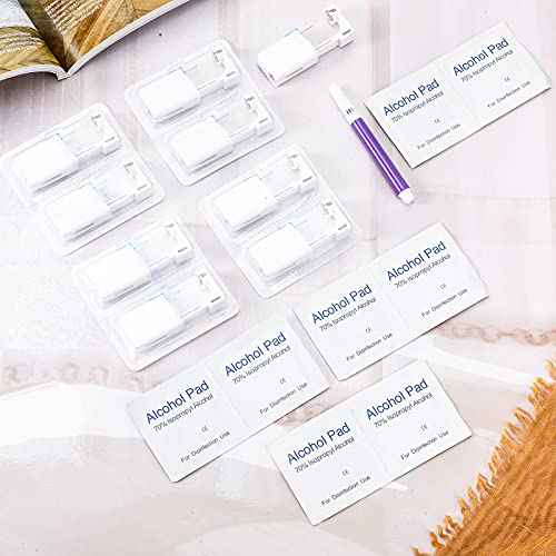 Chumia 24 Pieces Self Ear Piercing Tool Disposable Kit Household Ear Piercing Tools Safety Portable Nose Tools with 24 Pieces Crystal Earring Studs