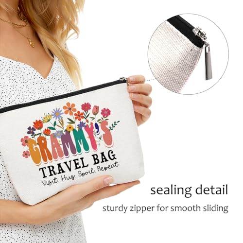 Grammy Gift Ideas Makeup Bag Grandma Gifts from Granddaughter Grandson Grandma Birthday Gifts Mothers Day Thank You Retirement Gifts for Women Mimi Grandma to Be Christmas Travel Accessories Bag