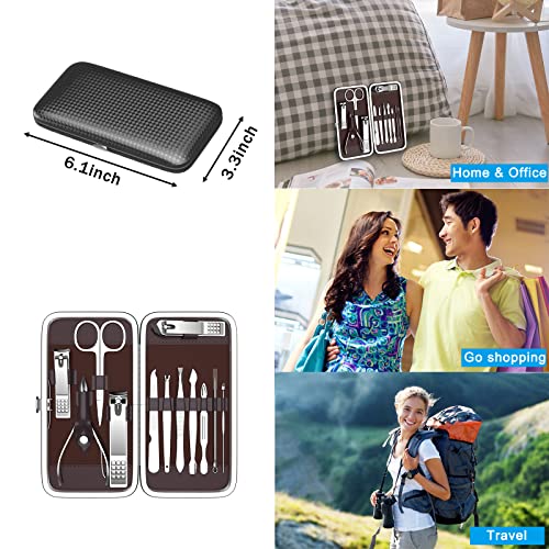 Manicure, Pedicure Kit, Nail Clippers, Professional Grooming Kit, Nail Tools with Luxurious Travel Case, Set of 12 ¡¦ (nail clippers 12pcs)
