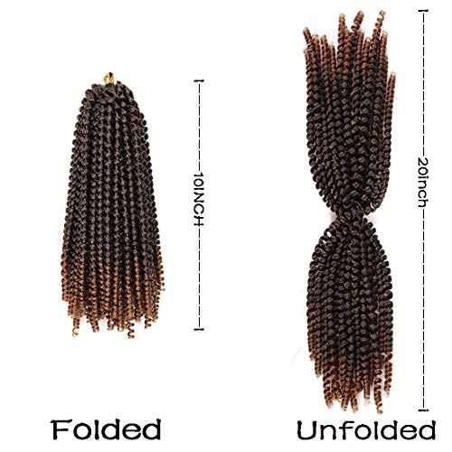 6 Packs Spring Twist Braiding Hair Spring Twists Twist Hair Synthetic Fiber Fluffy Twist Crochet Braids Low Temperature Twist Crochet Hair for Women Braiding Hair(10inch,T1B/30)