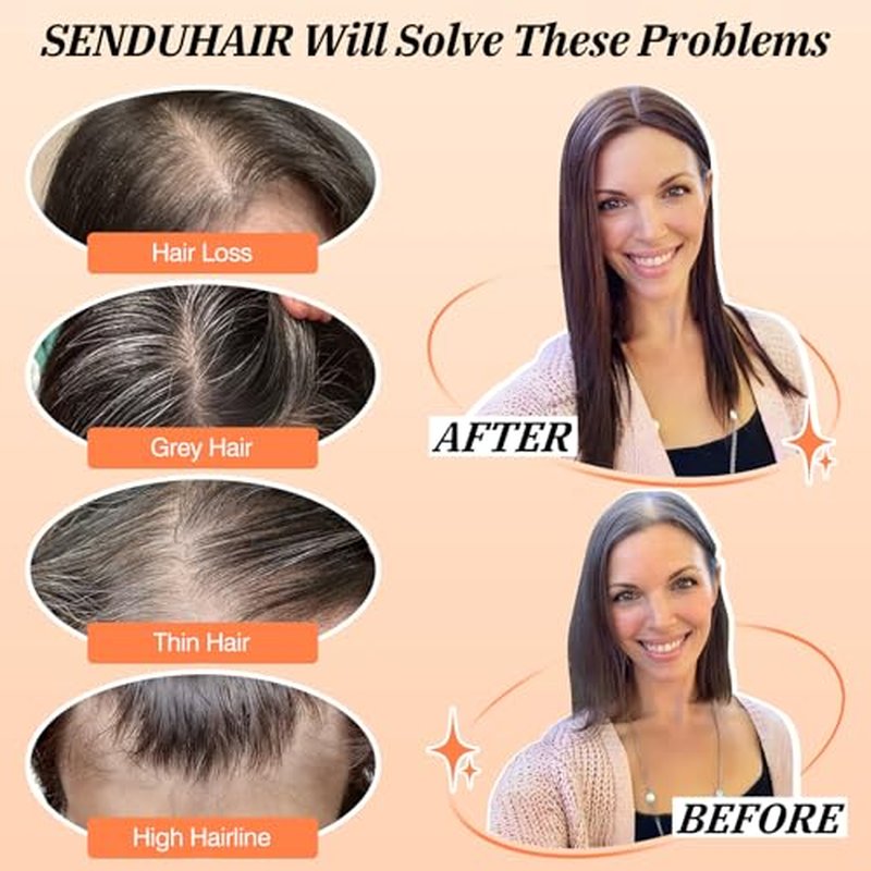 Hair Toppers for Women Real Human Hair,Natural Black Hair Topper 12 Inch Large Silk Base 3.5x5.5 Inch Hair Pieces for Women with Thinning No Bangs for Add Volume
