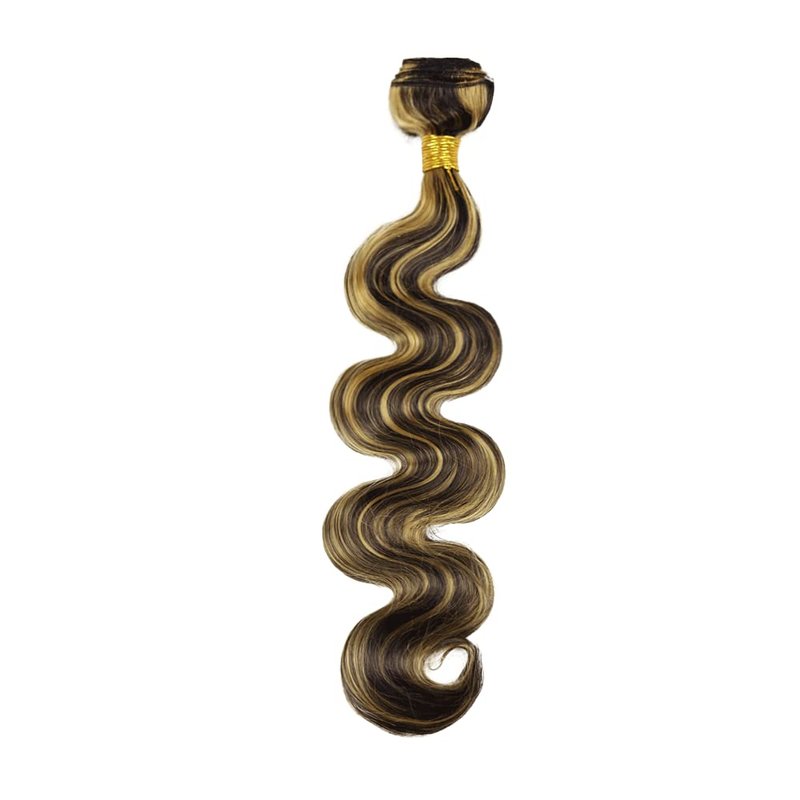 Human Hair Blonde Body Wave Bundles - 24 Inch Brazilian Virgin Soft Silky Remy Extensions | 2 Tone Black & Honey Blonde