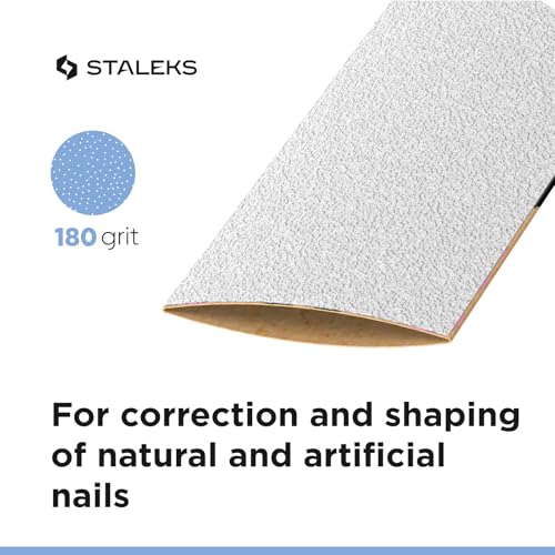STALEKS PRO Disposable White Abrasive Tape papmAm Expert ? 180 Grit ? 7m Roll ? Glueless Replaceable Abrasive for Plastic Case ? Professional Nail Shaping ? Manicure & Pedicure