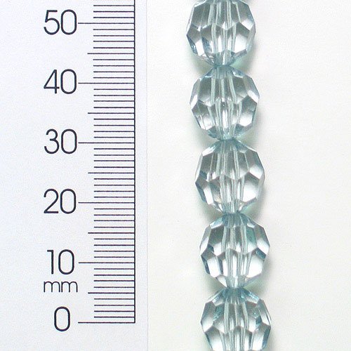 Expo BD53336 Acrylic Faceted Beads 8-Inch Strand, Light Blue, 2-Pack