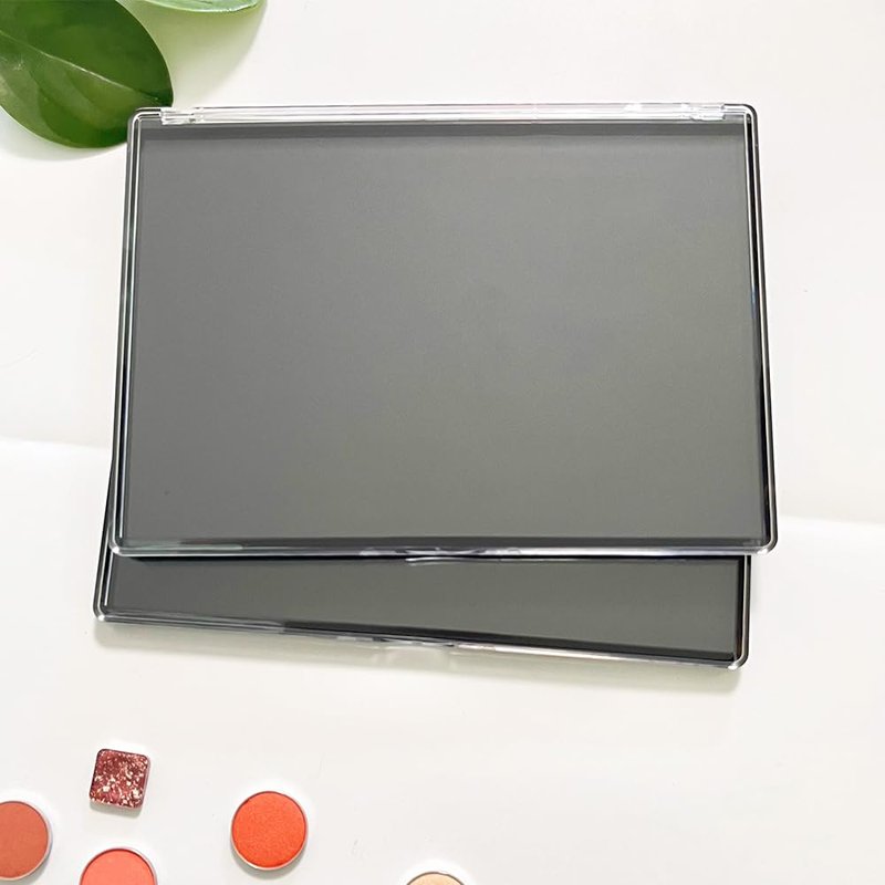 UDTIP 2 Pack XL large Magnetic Makeup Palette with Clear Top, Empty Cosmetics Pan Dispensing Storage Box with 40pcs Metal Sticker for DIY Eyeshadow Lipstick Blush Powder- 9.25'' x6.57''