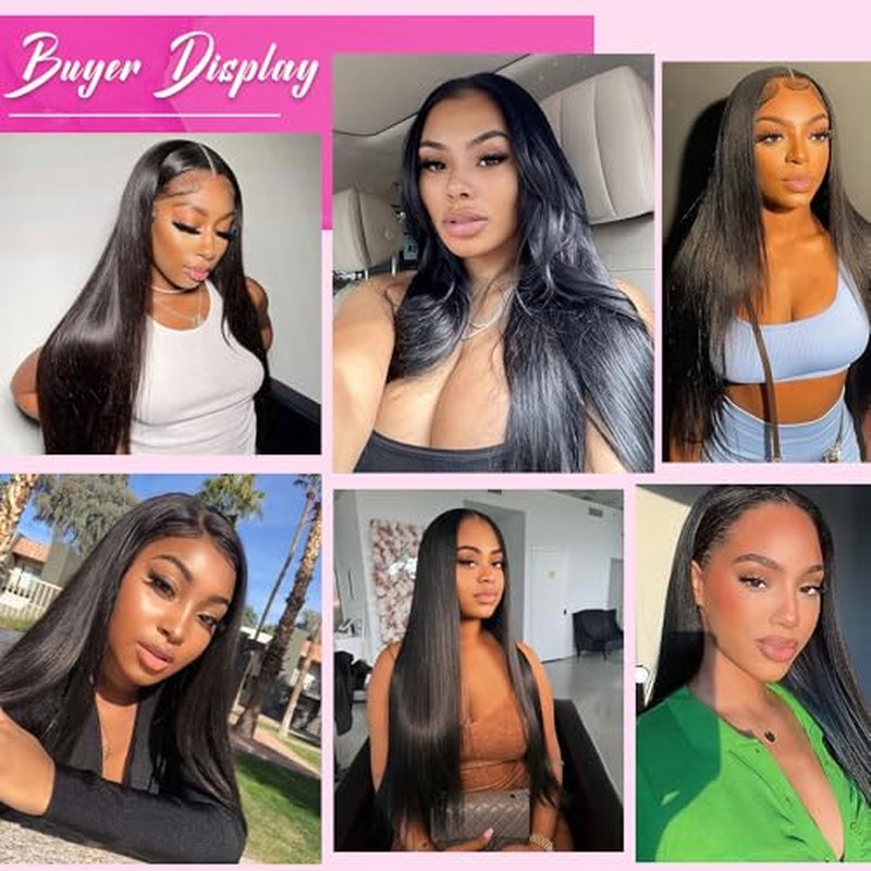 13x6 Straight Lace Front Wigs Human Hair for Women HD Transparent Lace Wigs Human Hair 200% Density Glueless Wigs Human Hair Pre Plucked Natural Hairline 20Inch
