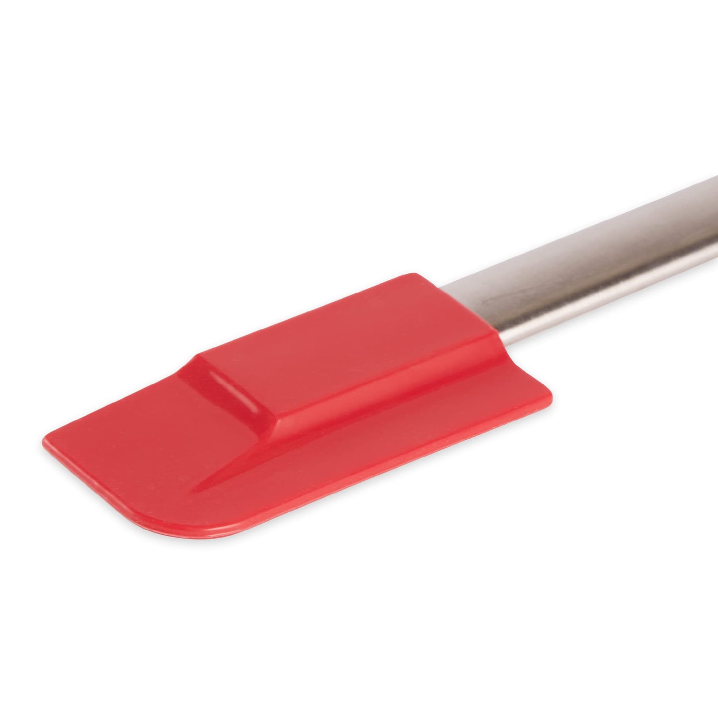 RSVP International Endurance Kitchen Tool Collection Silicone Spatula, Stainless Steel Handle, 9.5x1.4", Red