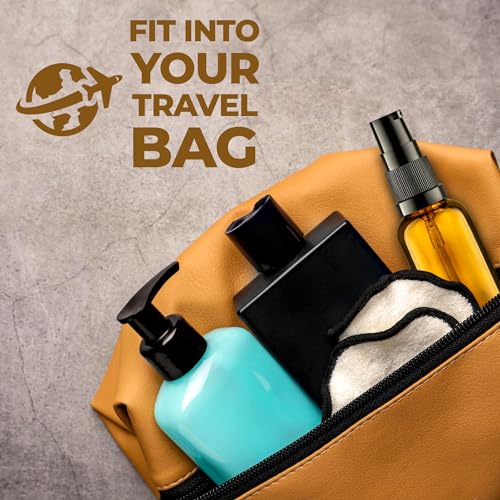 3 Pack Empty Refillable Glass Amber Pump Bottle Ideal for Lotion Cream Essential Oil Travel Small Container, 30ml