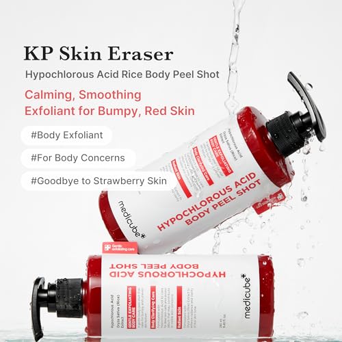 medicube Hypochlorous Acid Rice Body Peel Shot | Gentle Body Exfoliating Serum for Dead Skin Cells, Rough Patches & Uneven Texture | Rice Extract, Panthenol for Hydrating & Smoothing Care | 9.46 fl.oz