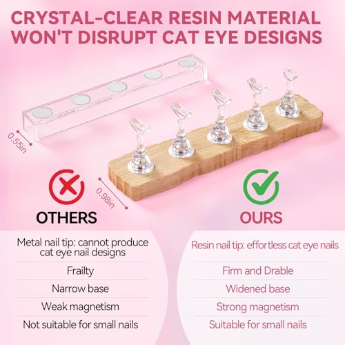 Nail Stand for Press On Nails Art Display Practice 2 Sets, 1 Heart Shaped Acrylic Magnetic Nail Stands, Fake Nail Holder Tips With 200 PCS Double-Sided Tape, Nail Kit Home DIY Salon Supplies