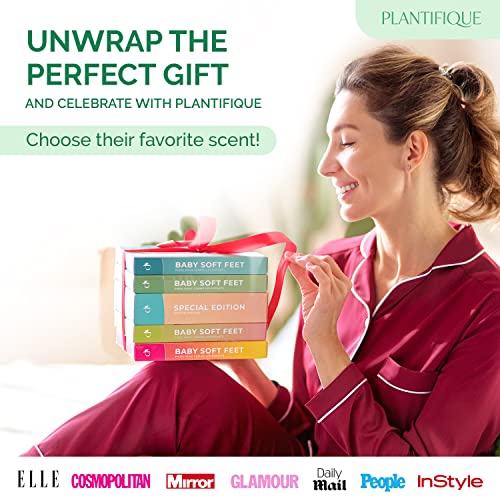 PLANTIFIQUE Foot Peeling Mask 2 Pack | Dermatologically Tested Repairs Heels & Removes Dry Dead Skin for Baby Soft Feet | Exfoliating Foot Peel Mask for Dry Cracked Feet | Peach