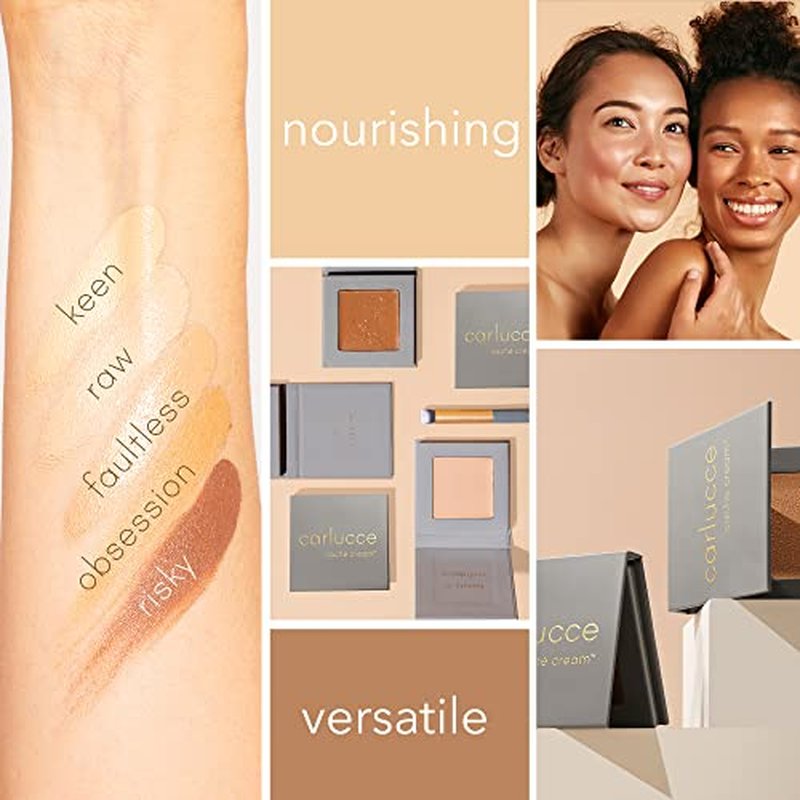 Carlucce Cache Cream 3-in-1 Makeup Color Palette (Raw) ? Foundation, Concealer & Primer in One ? Medium to Full Coverage, Natural Finish, Vegan, Clean & Cruelty-Free Formula
