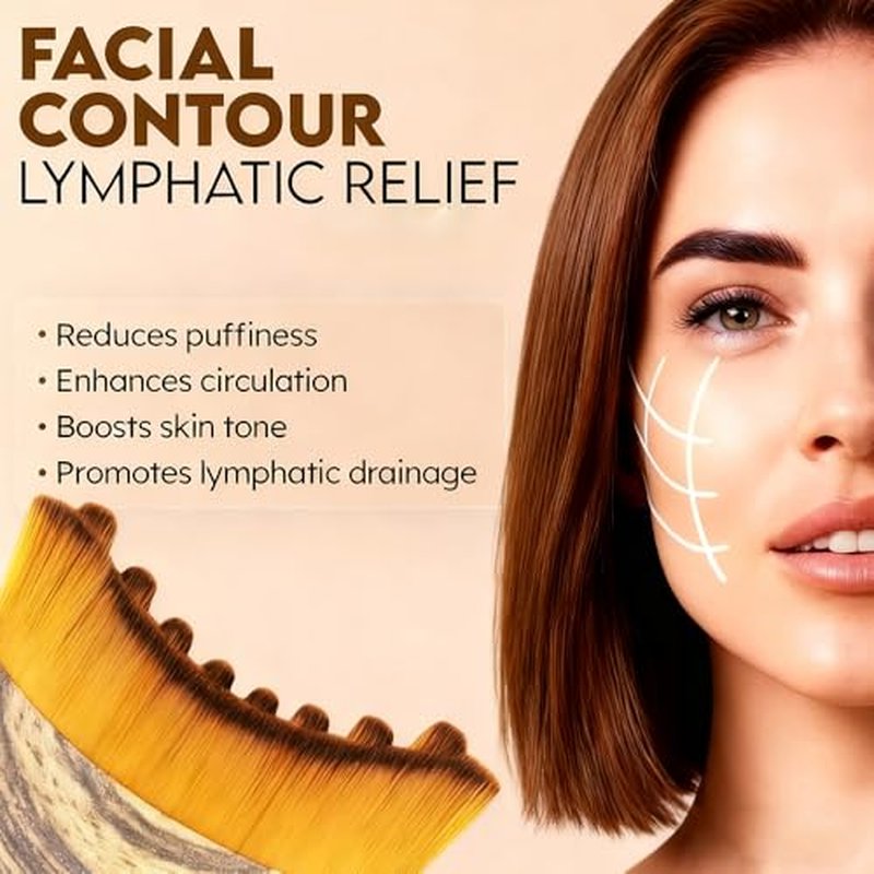 Aeki Lymphatic Contour Face Brush - Reduces Puffiness & Restores Definition, Aeki Lymphatic Face Brush, 100% Gentle & Soft on Skin | Naturally Sculpted Look,Aekii Facial Brush (2 Set)