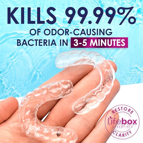 Retainer Cleaner Tablets - 120 Denture Cleaning Tablets & Aligner Cleaner - Removes Odors & Stains ? For Aligners, Retainers, Dentures, Night Guards - Mint Flavor