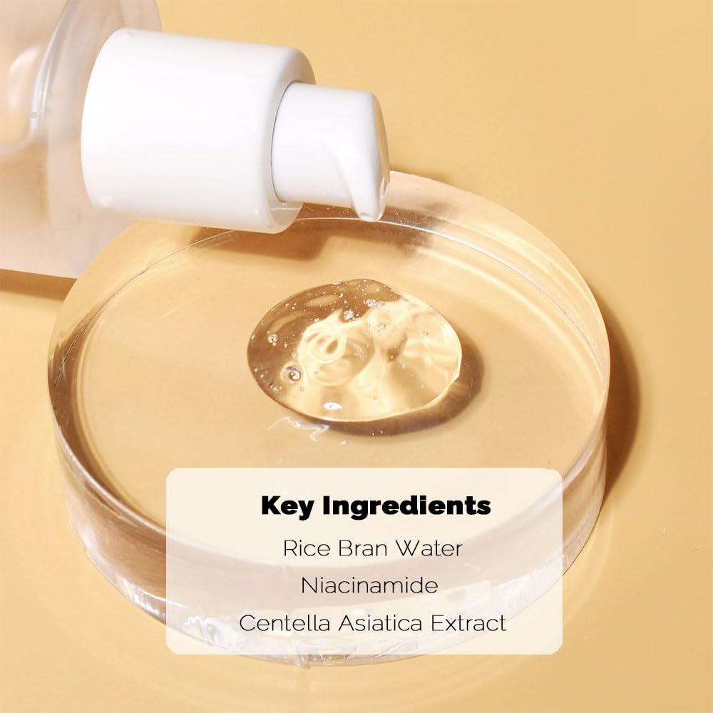 PRETTYSKIN Hydrating Rice Facial Serum with Rice Bran Water & Niacinamide – 4-in-1 Toner, Emulsion, Serum & Cream | Nourishing Daily Korean Skincare for Sensitive and Dry Skin 5.07 fl oz (Rice)