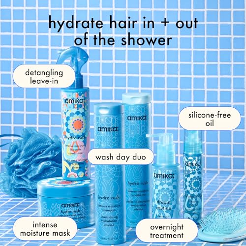 amika hydro rush intense moisture shampoo with hyaluronic acid
