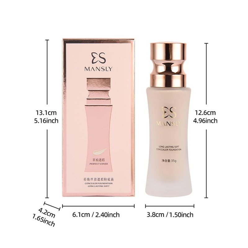 LAMUSELAND Matte Liquid Foundation Makeup, Full Coverage Lightweight Long-lasting Flawless Foundation Concealer Makeup for All Skin (03, M)