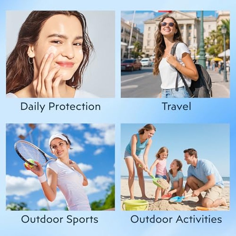 Centella Sunscreen SPF 50+, Face Sun Screen Long-Lasting Protection¡¼Moisturizing Water Fit¡½¡¼ Refreshing &Non-Greasy¡½¡¼Lightweight¡½¡¼NO White Cast - Dry Oily Skincare¡½Green ¡¿ 1
