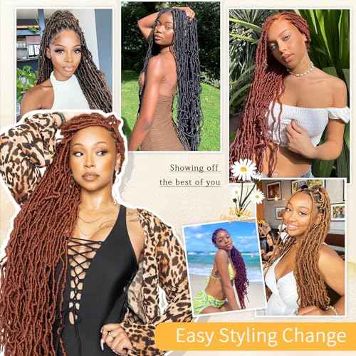 Karida Faux Locs Crochet Hair 30 Inch, 7 Packs Soft Locs Crochet Hair For Black Women Pre Looped Long Soft Crochet Locs (350#, 30 Inch (Pack of 7))