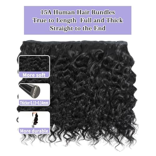 FASHION PLUS Raw Human Hair Bundles, Loose Deep Wave Bundles Human Hair 16 Inch Loose Wave Bundles Human Hair Real Raw Bundles Thick and Soft, Triple Lifespan 1 Bundle