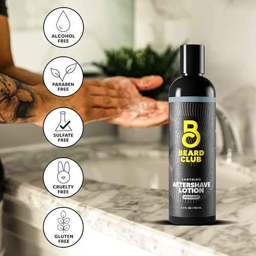 The Beard Club Aftershave for Men ? Soothing After Shave Lotion for Men with Chamomile, Tea Tree Oil & Willow Bark ? Post Shave Balm Calms Irritation, Prevents Razor Burn & Bumps - 3.4 Fl Oz - 3 Pack