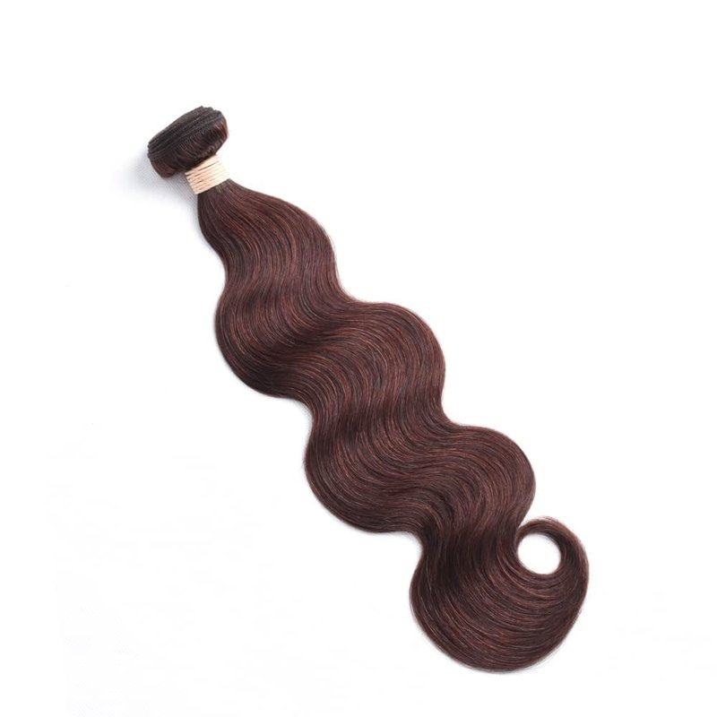 ALLRUN 18 Inch Brown Human Hair Bundle Body Wave 1 Pc - 100% Unprocessed Brazilian Virgin Hair Extensions Chocolate Brown Bundles Human Hair 4# Color (12A)